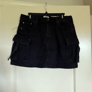 SO Black Mini Cargo Skirt